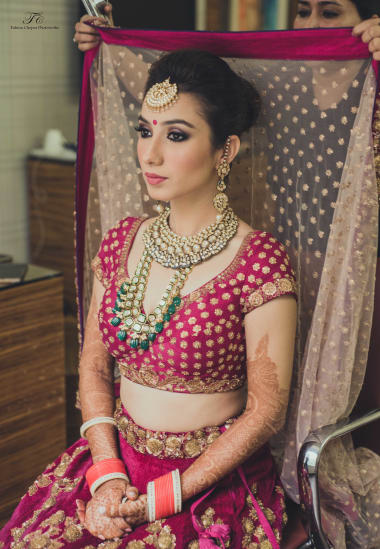 Polka Jewellery With Purple Lehnga
