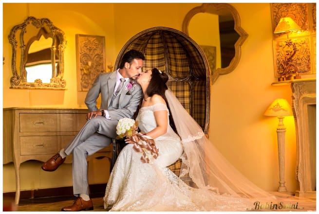 Bride And Groom Kissing Each Other