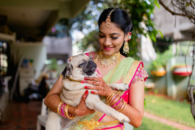 Bride With Puppy