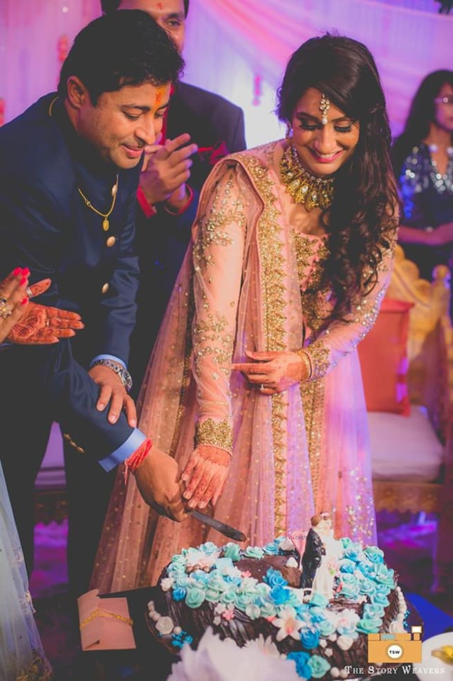 Cake Cutting By Bride And Groom