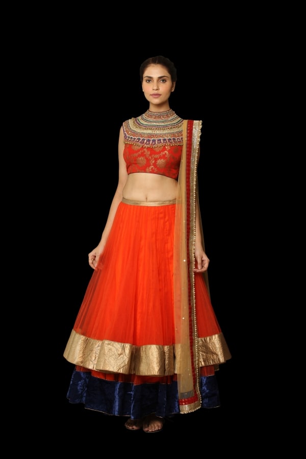 beautiful crop top lehanga:ritu kumar