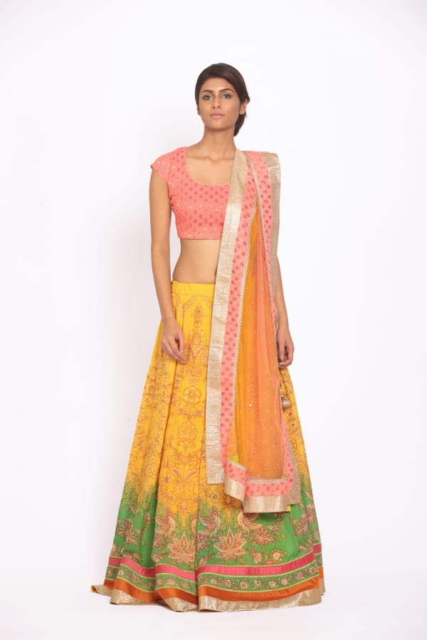 beautiful yellow lehanga:ritu kumar