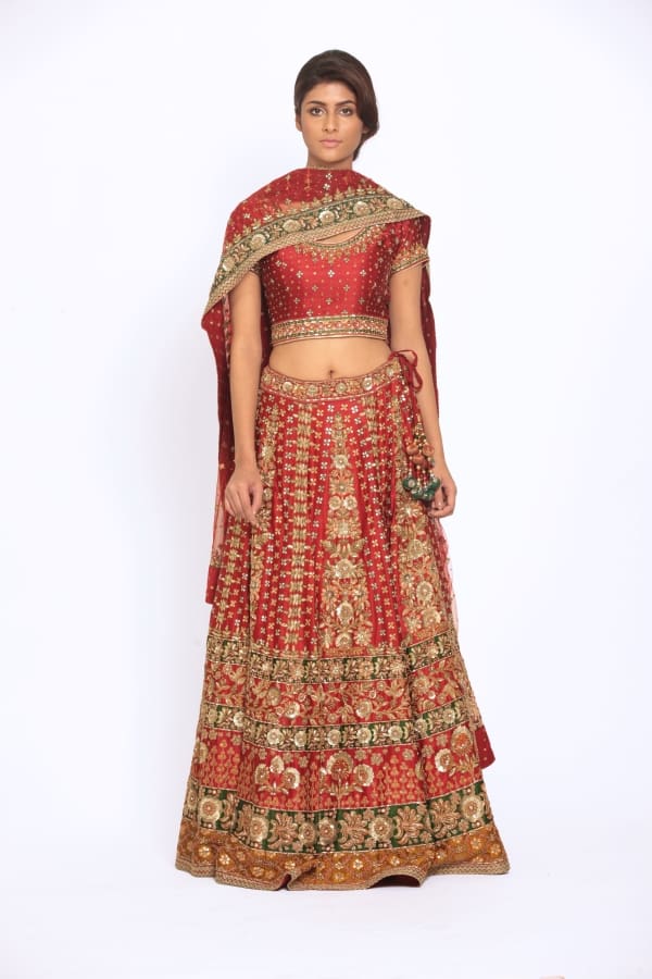 beautiful maroon lehanga:ritu kumar