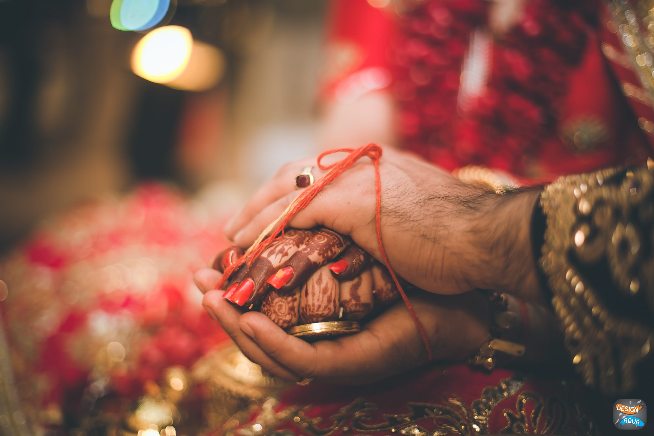 wedding ritual shot:design aqua, asiana couture, rani pink