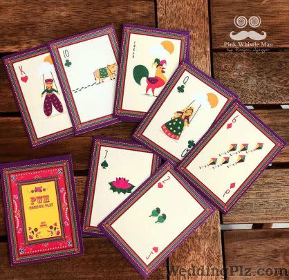 Pink Whistle Man Invitation Cards weddingplz