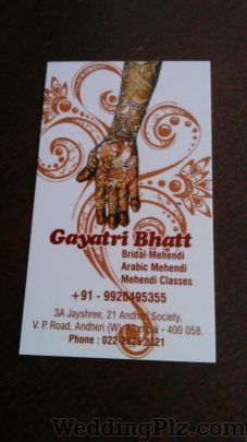 Gayatri Mehendi Artist Mehndi Artists weddingplz