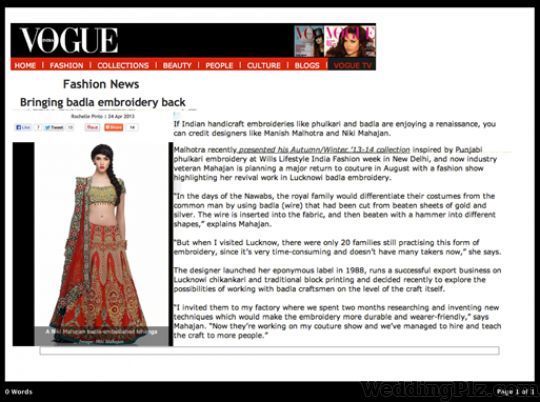 Niki Mahajan Wedding Lehnga and Sarees weddingplz