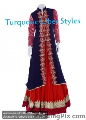 Turquoise Uber Styles Wedding Lehnga and Sarees weddingplz