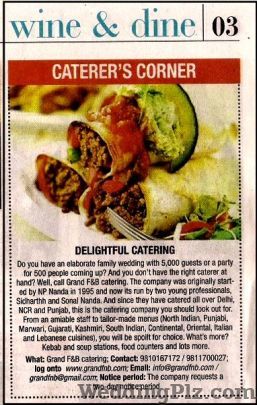 Grand F and B Catering Services Caterers weddingplz